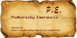Podhorszky Emerencia névjegykártya